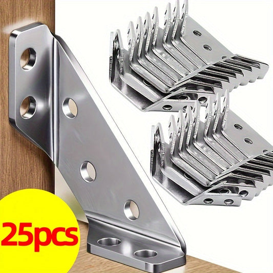 25pcs Stainless Steel Corner Braces, 90° Support TJR4D7M