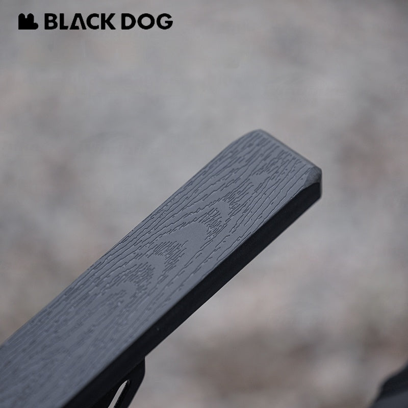 BLACKDOG High Back Folding Recliner Portable Lounger Chair High Backrest Load Bearing 120kg Carbon Steel Wood Armchair 4 Adjustable Camping Seat