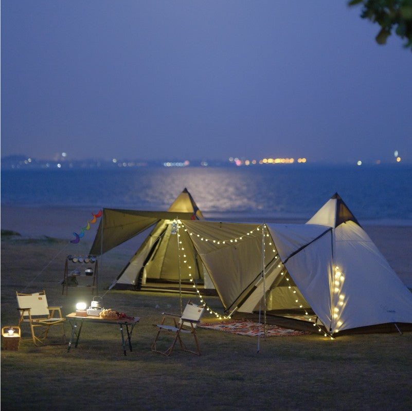 Vidalido Fast Automatic Indian Tent Style Teepee Tent Large Space For Up To 4 Person Quick Build Pyramid Tent 7.2m² Interior Space Waterproof Camping