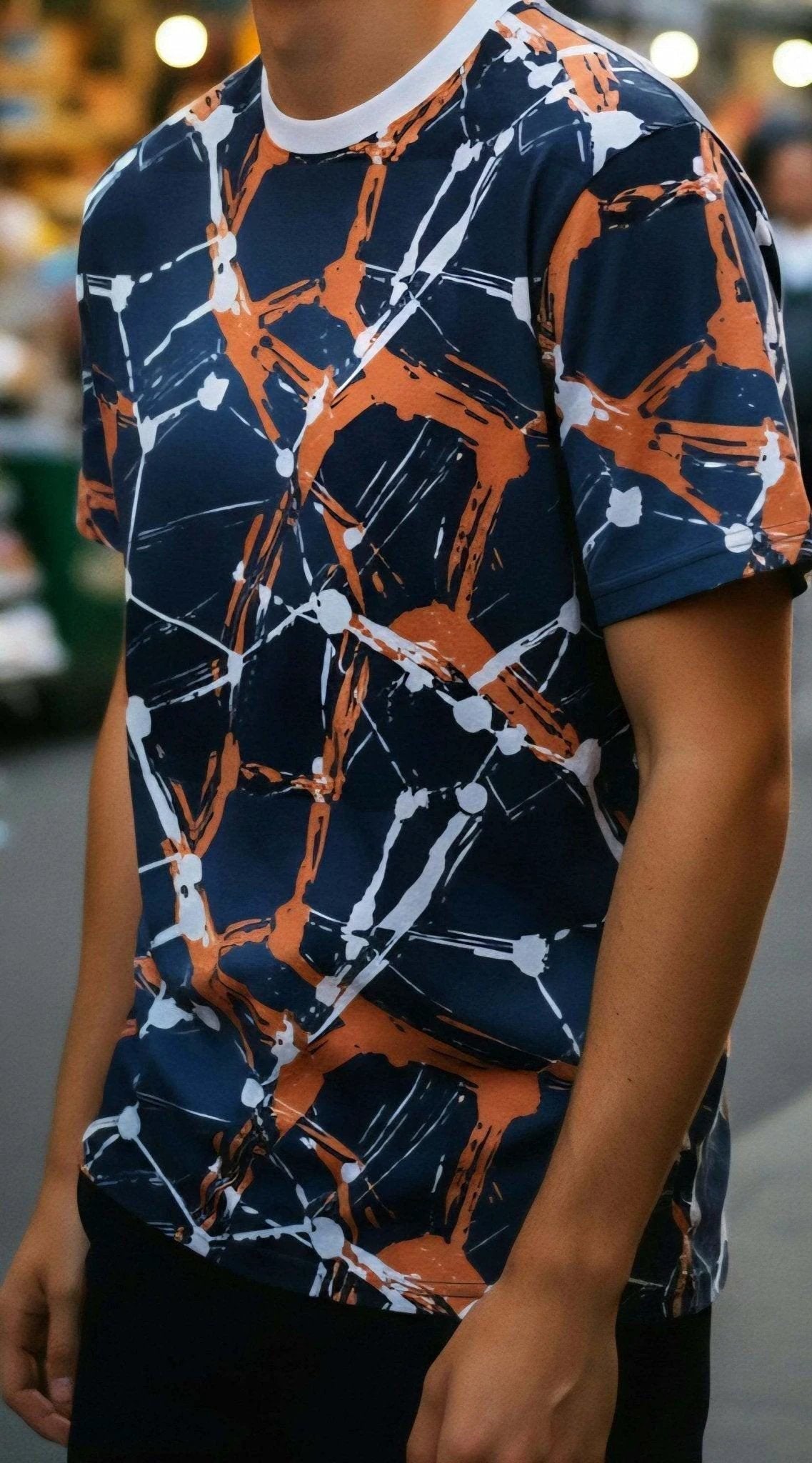 Electric Abstract Artist Edition Tee for High-Saturation Dressers — Unisex AOP Polyester Festival Shirt, Vibrant Bold Statement Tee