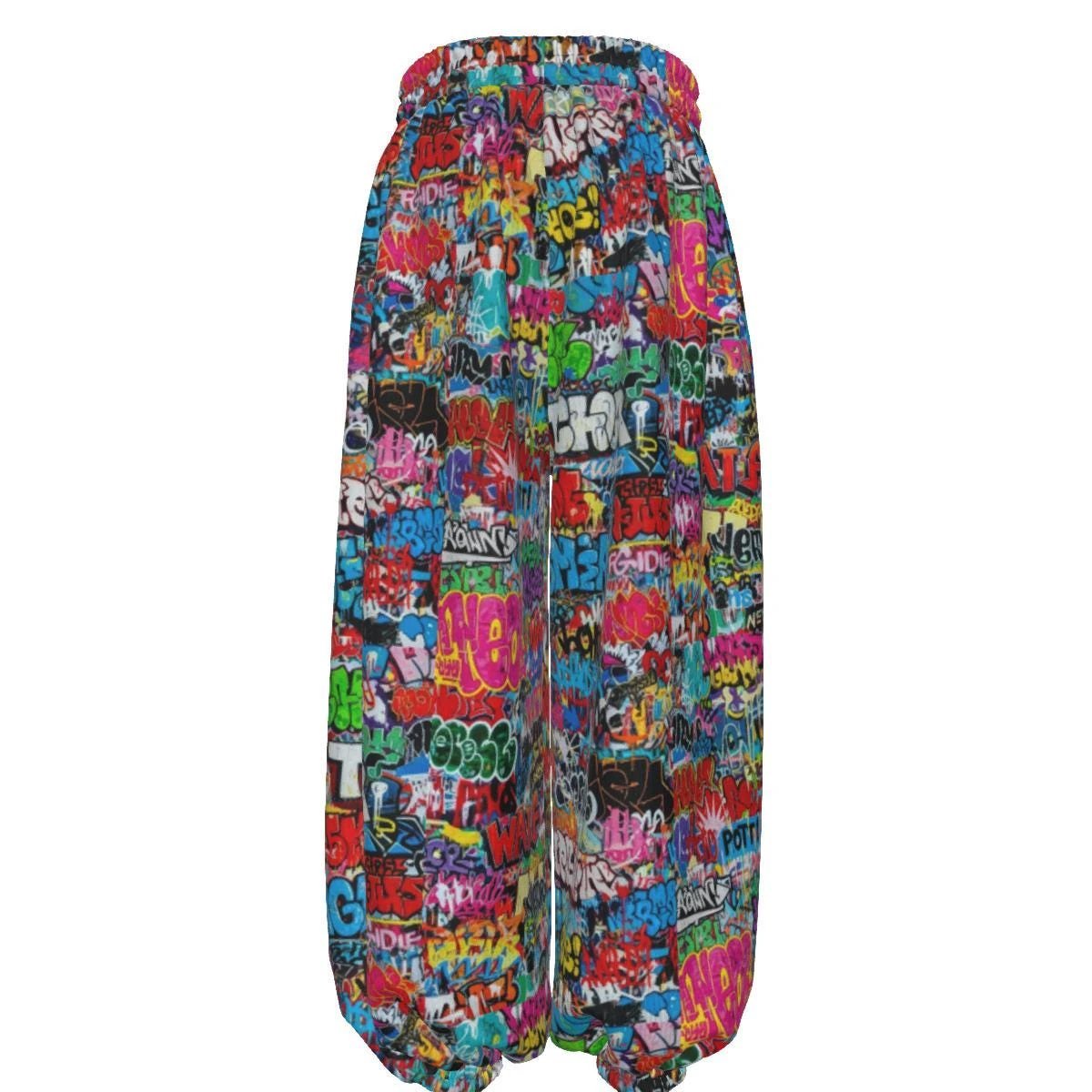 Maximalist AOP Unisex Lantern Pants | Carrot-Cut Tapered Trousers with Elastic Waist — Festival, Floaty Summer & Statement Streetwear Bottoms (XS–3XL)