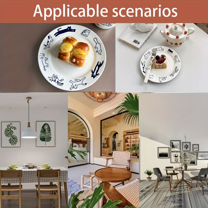 Vintage Cute Kitten Puppy Blue Breakfast Ceramic Plate - DO2K