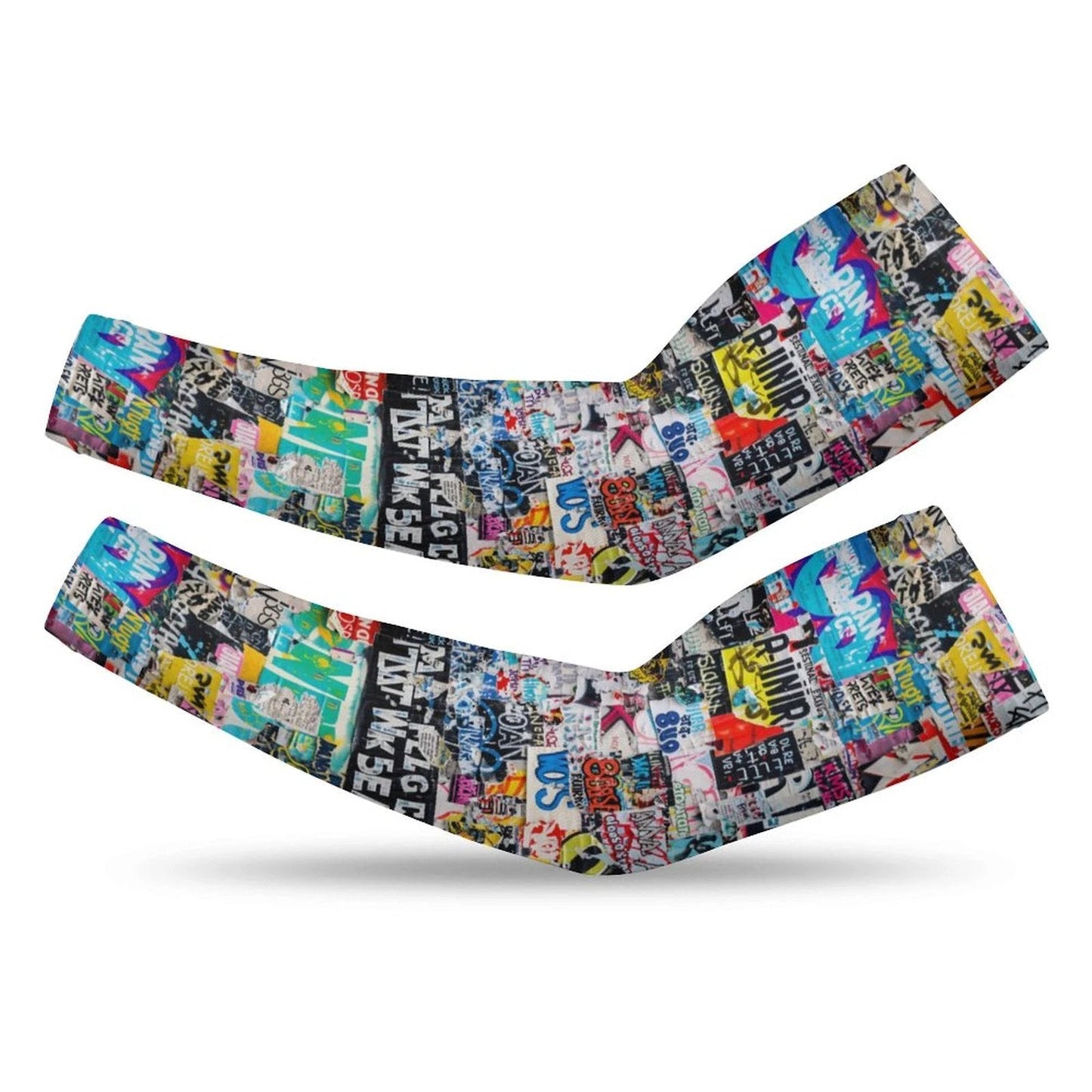 Cooling UV-Proof AOP Arm Sleeves for Active Maximalists — Lycra Sun Protection Pair, Moisture-Wicking Quick-Dry