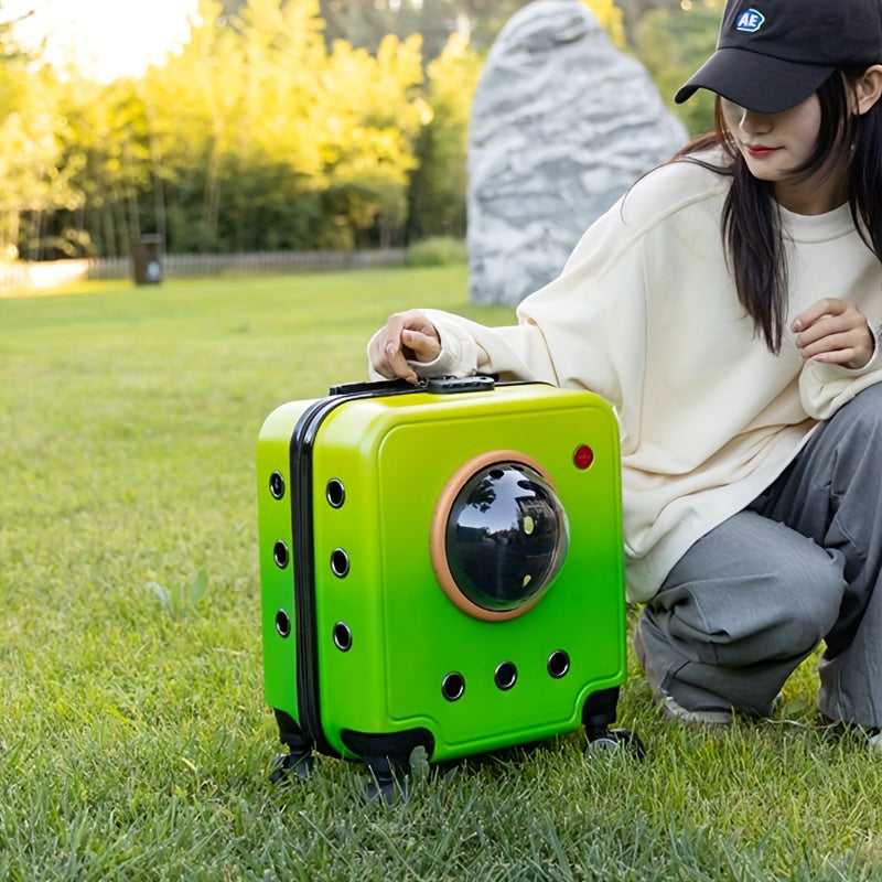 Premium PVC Pet Travel Carrier with Wheels-JEYA