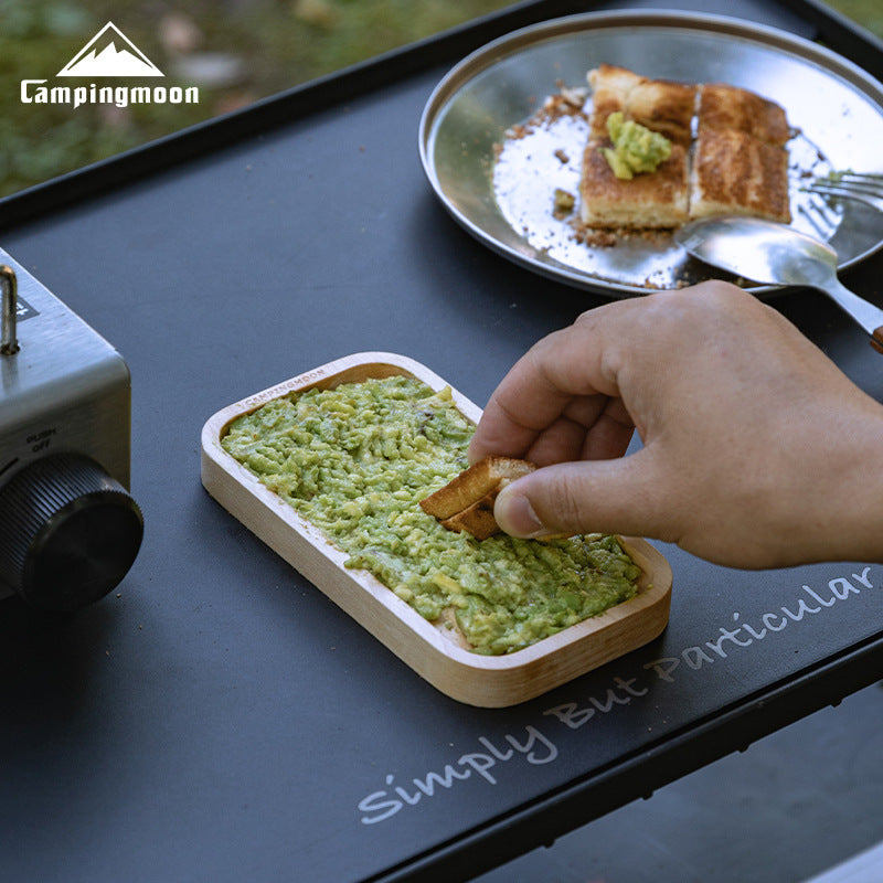 Campingmoon YM-1609/2013 Brich Copping Board Portable Lightweight Wood Cutting Board Double Sided Outdoor Camping Wooden Serving Plate Lunch Box Add-on