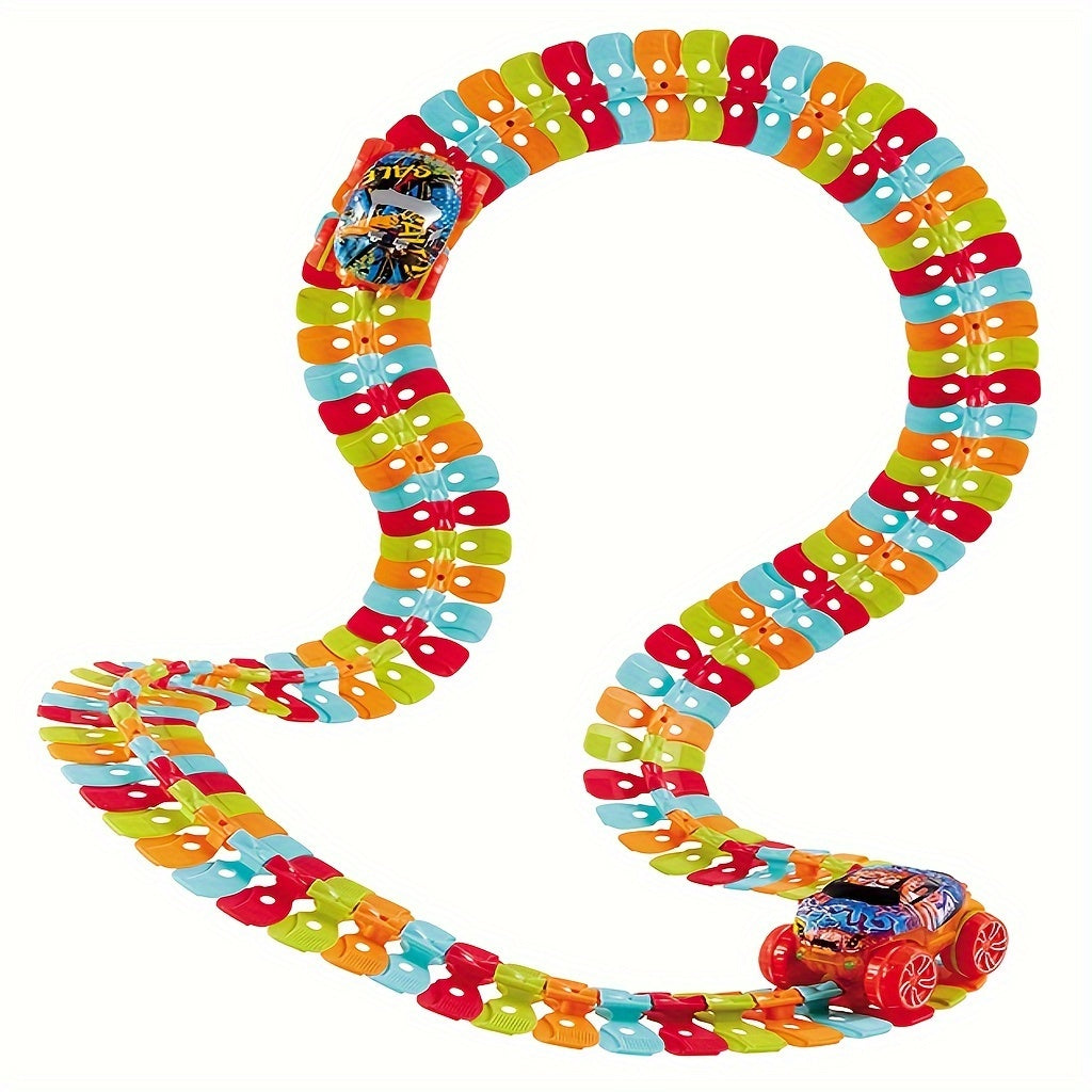 DIY Electric Track Car Set for Kids, Stick-On TJR5P8X