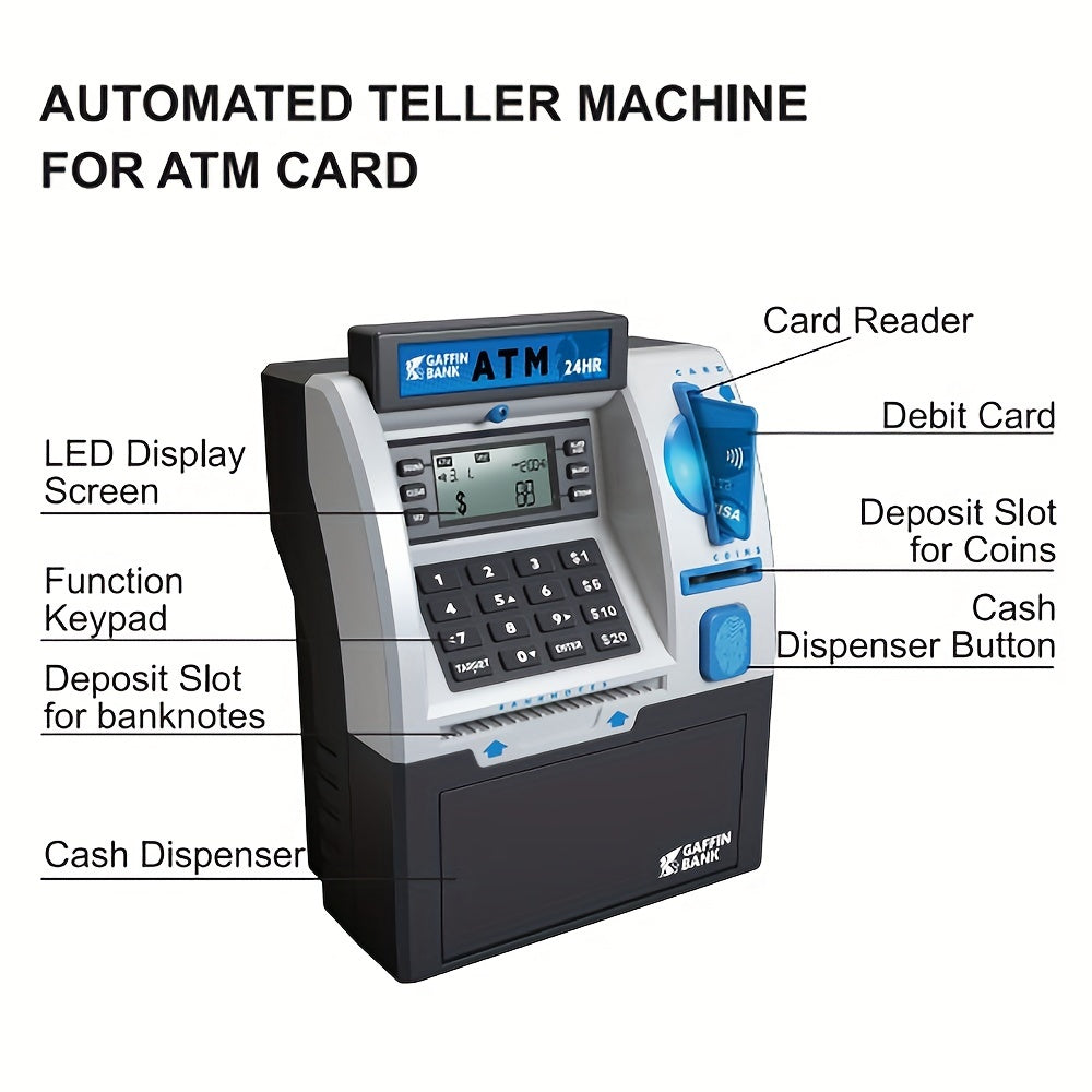 Shimirth ATM Machine Toy Bank, Realistic 24-Hour TJR3P9X