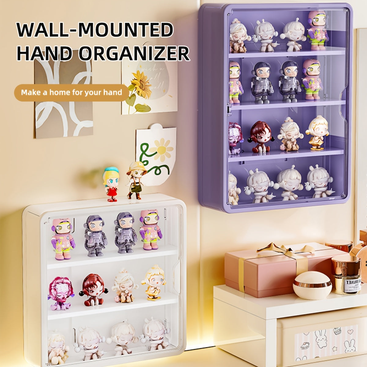 PET Material Wall-Mounted Hand Organizer Display Case - SF3K