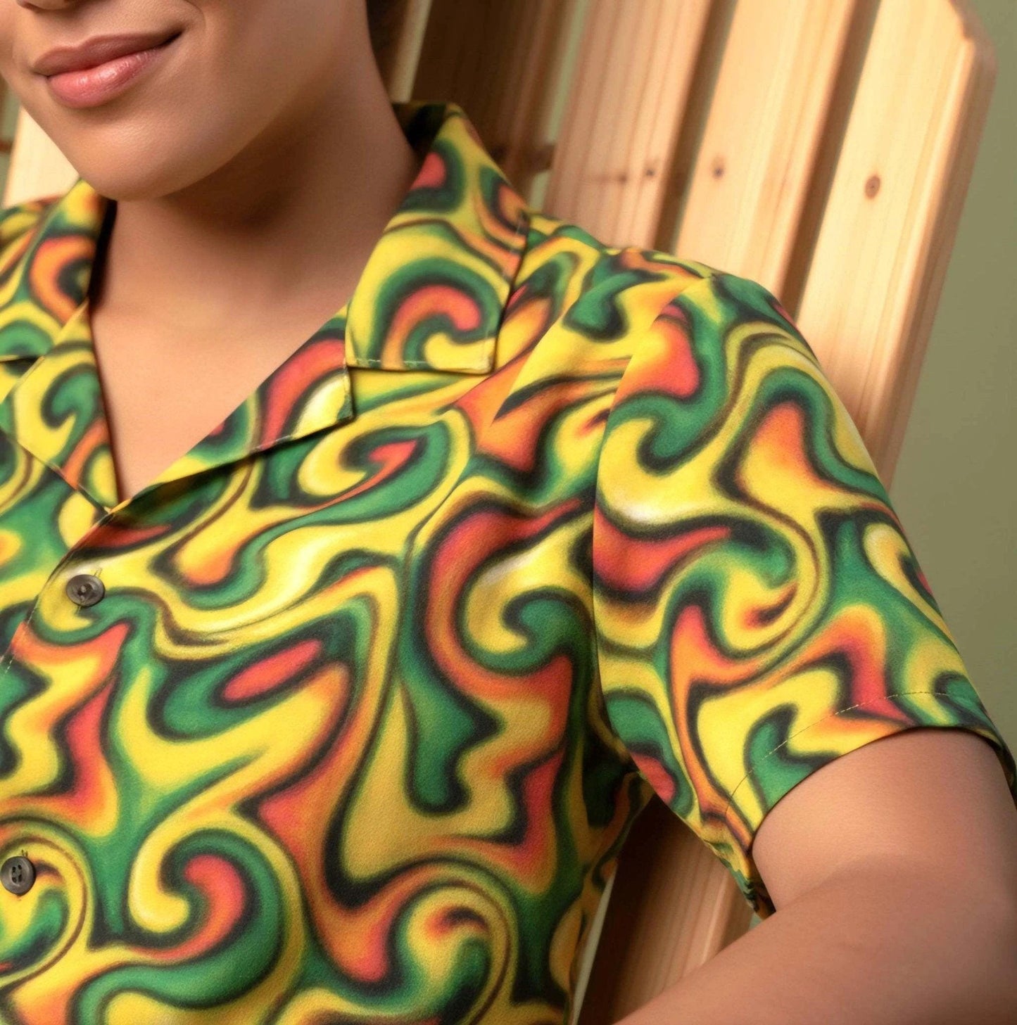 Retro Boundless Swirl Hawaiian Shirt | 70s Psychedelic AOP Camp Shirt for Festival & Summer Style