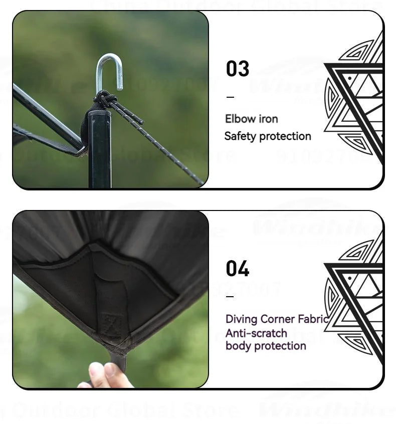 MOBI GARDEN Car Canopy Outdoor Portable Lightweight Convenient Black Advance Car Rear Canopy Car Side Tent Car Tail Tent Waterproof Sunscreen