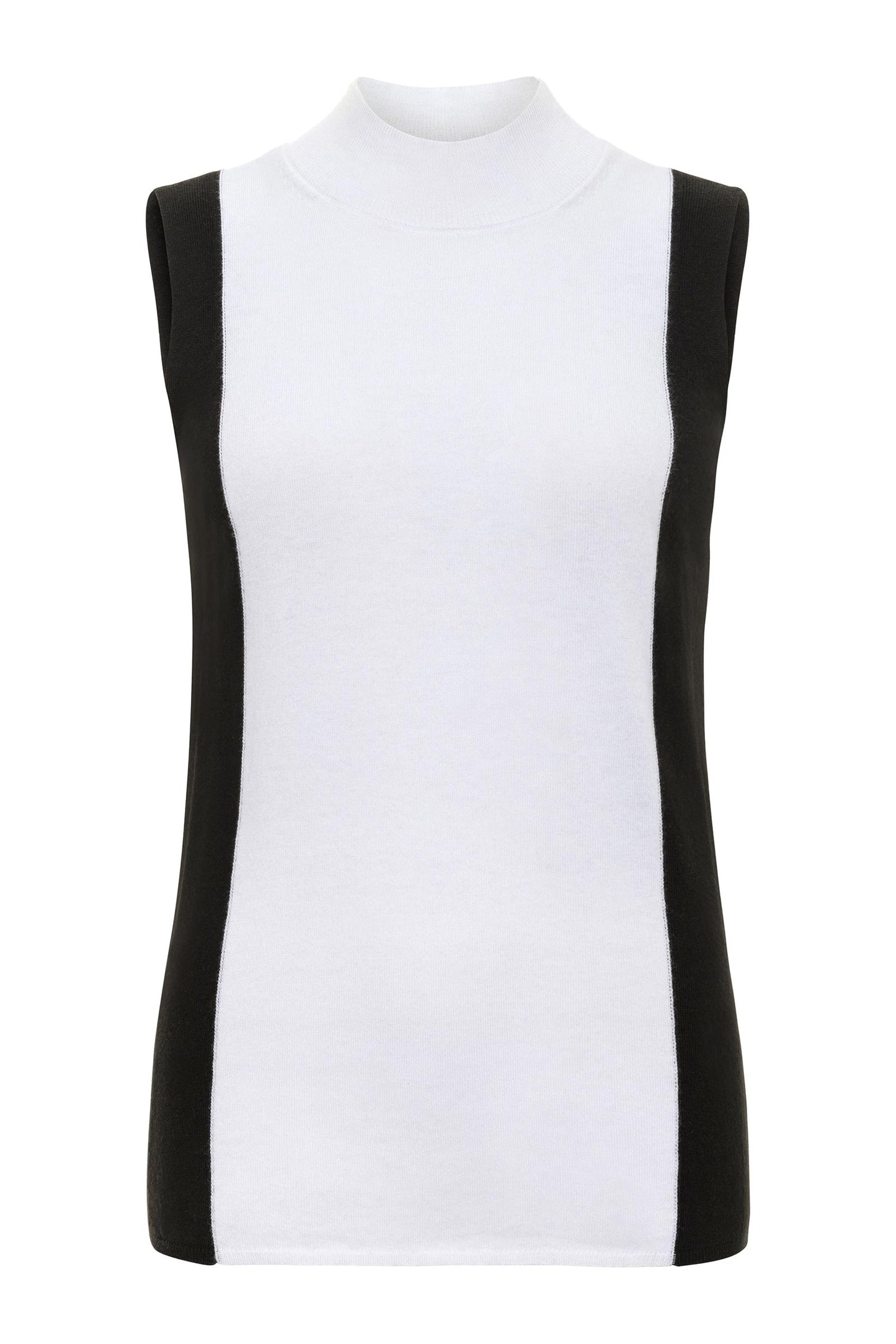 Abryl Contrast Cashmere Blend Mockneck Top
