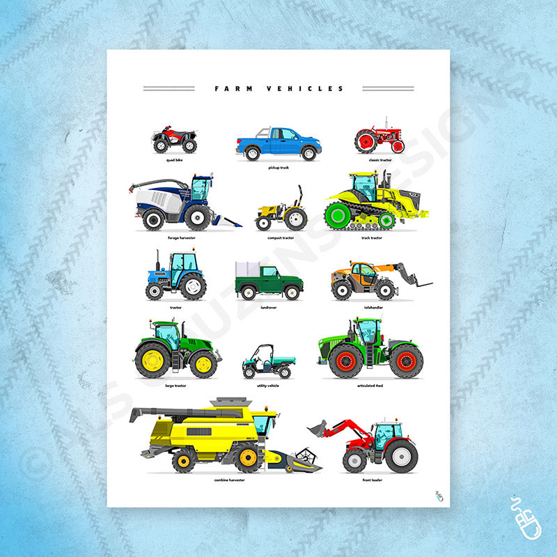 Farm Vehicles Print