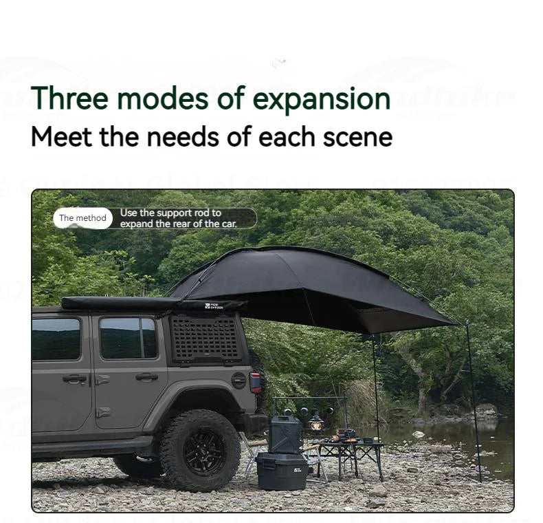 MOBI GARDEN Car Canopy Outdoor Portable Lightweight Convenient Black Advance Car Rear Canopy Car Side Tent Car Tail Tent Waterproof Sunscreen