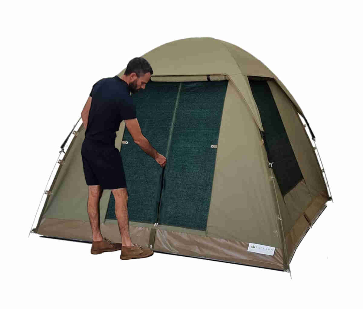 FALKSON Adventurer 4 | 3 person tent | 2.4x2.4m Bow tent | All weather canvas camping tent