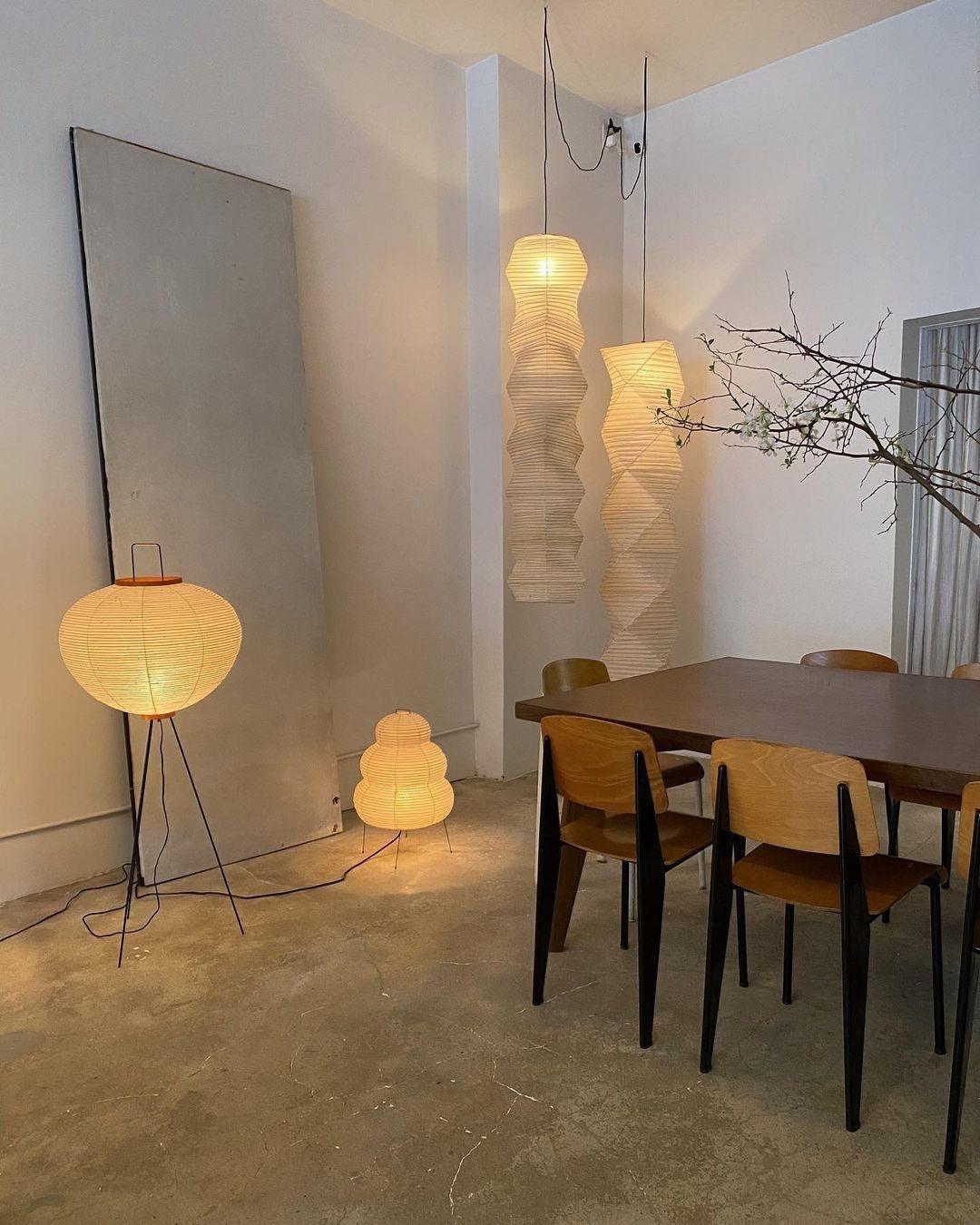 Rice Paper Floor Lamp With Tripod Stand