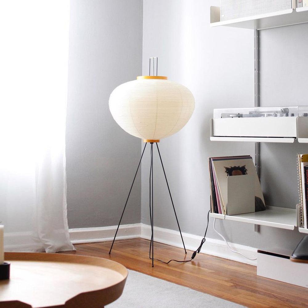 Rice Paper Floor Lamp With Tripod Stand