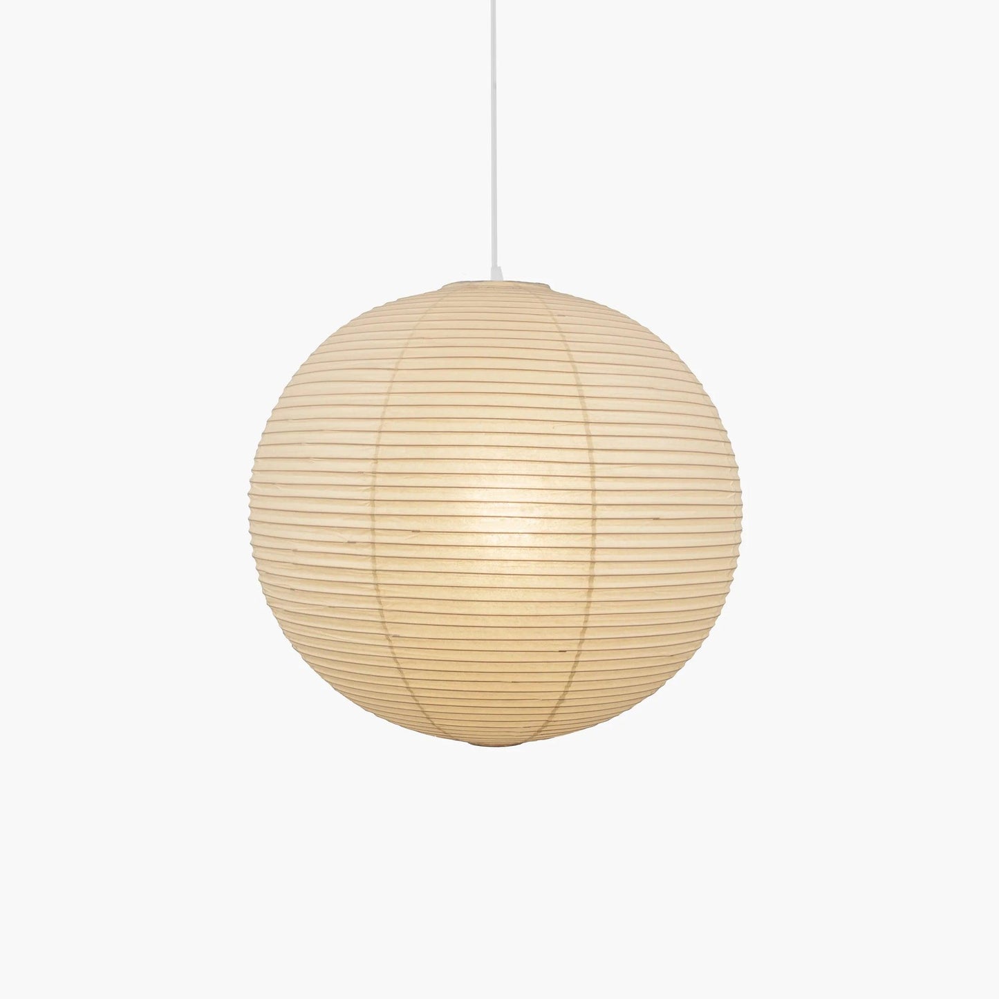 Rice Paper Globe Pendant Lights With Ribbed Shade