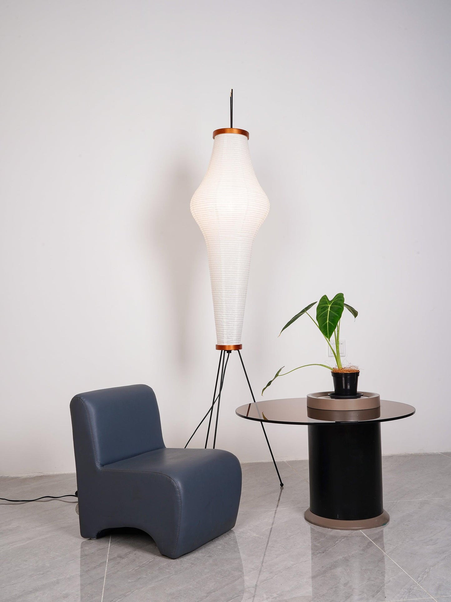 Rice Paper Floor Lamp With Tripod Stand