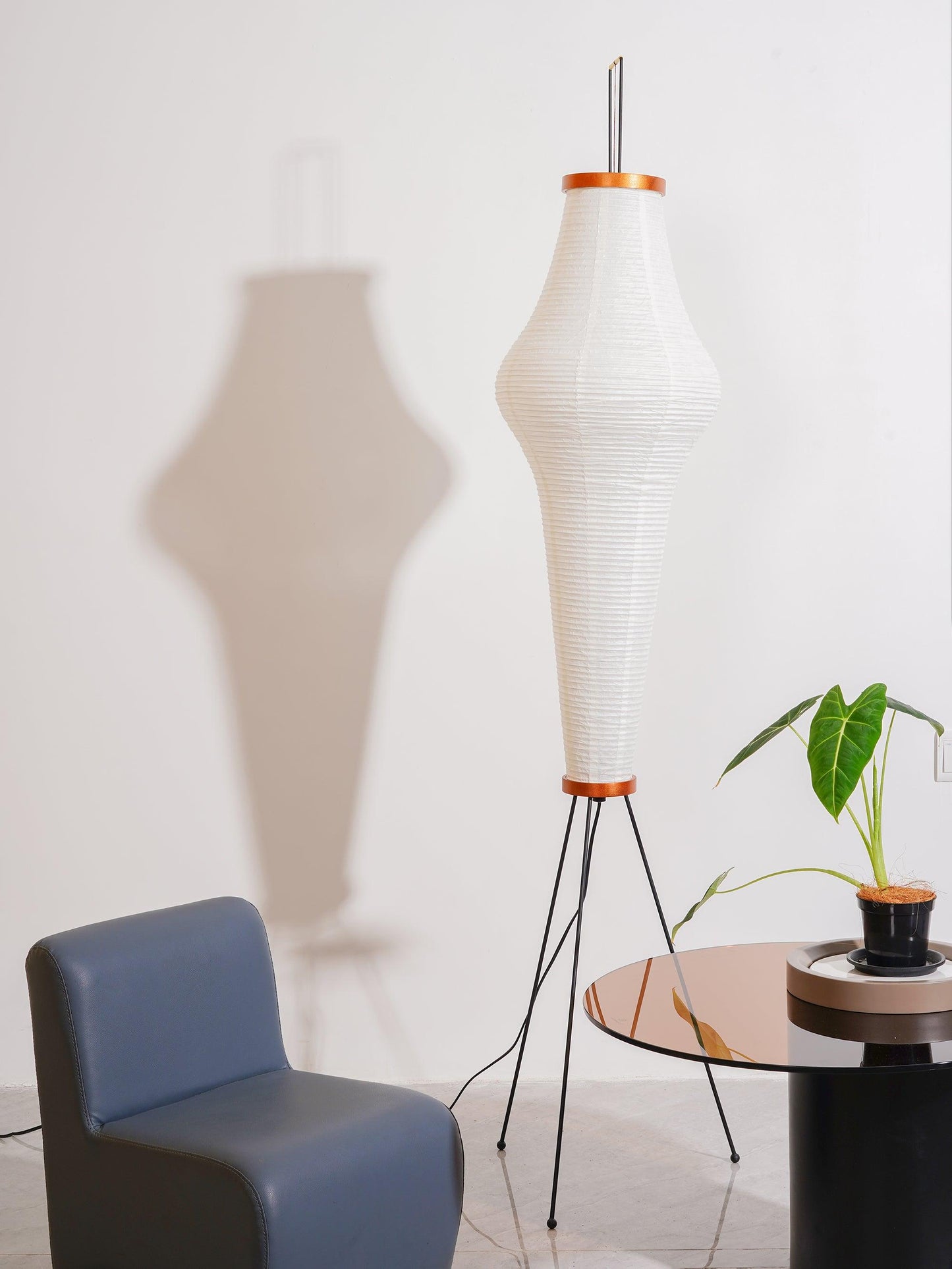 Rice Paper Floor Lamp With Tripod Stand