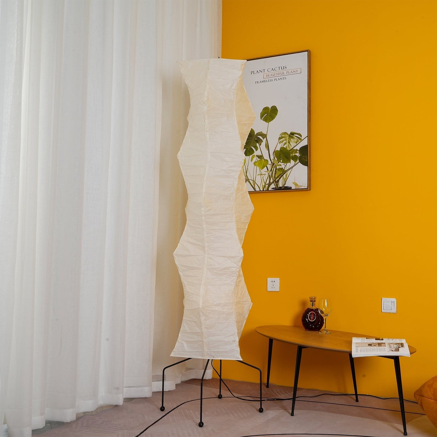 Rice Paper Floor Lamp With Tripod Stand