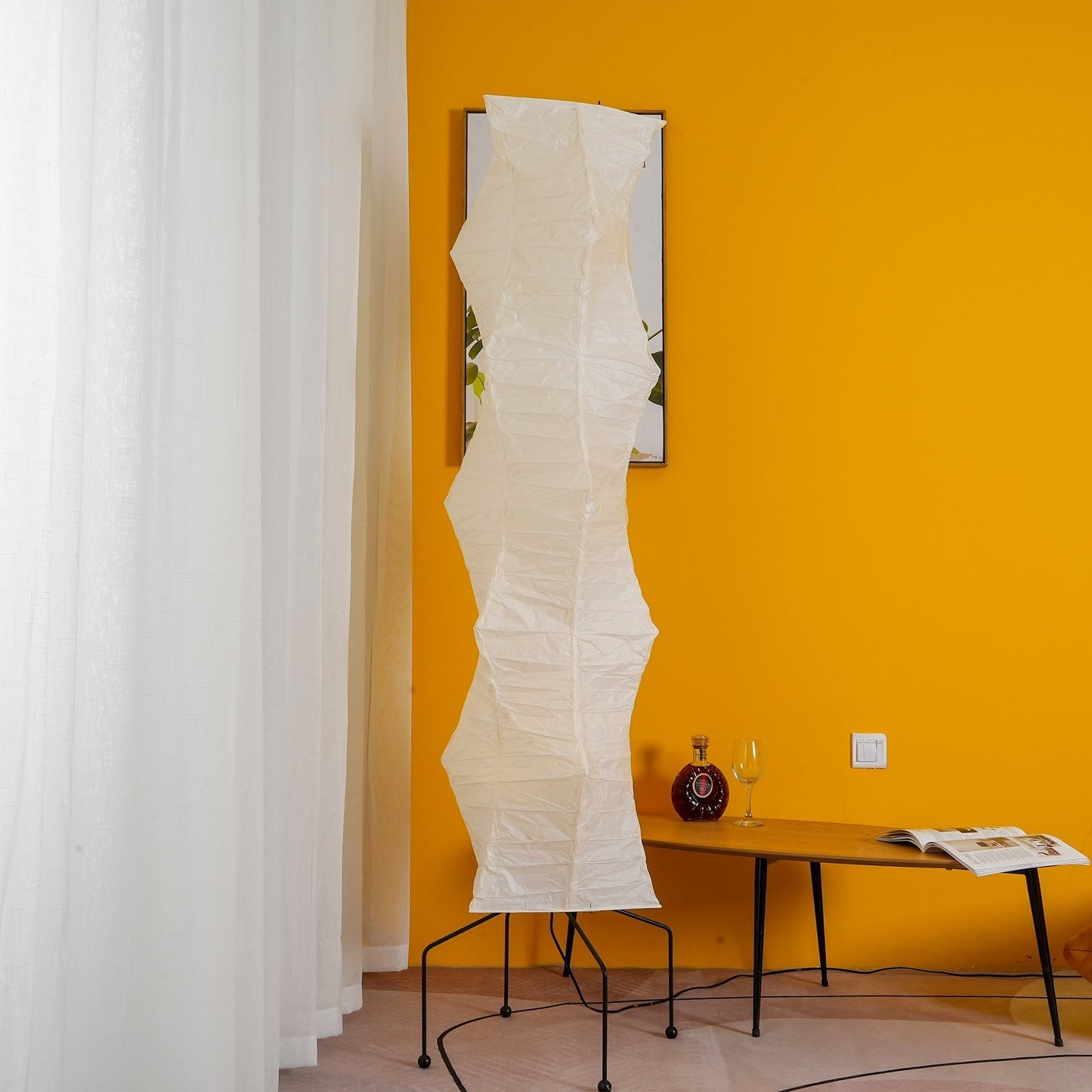 Rice Paper Floor Lamp With Tripod Stand