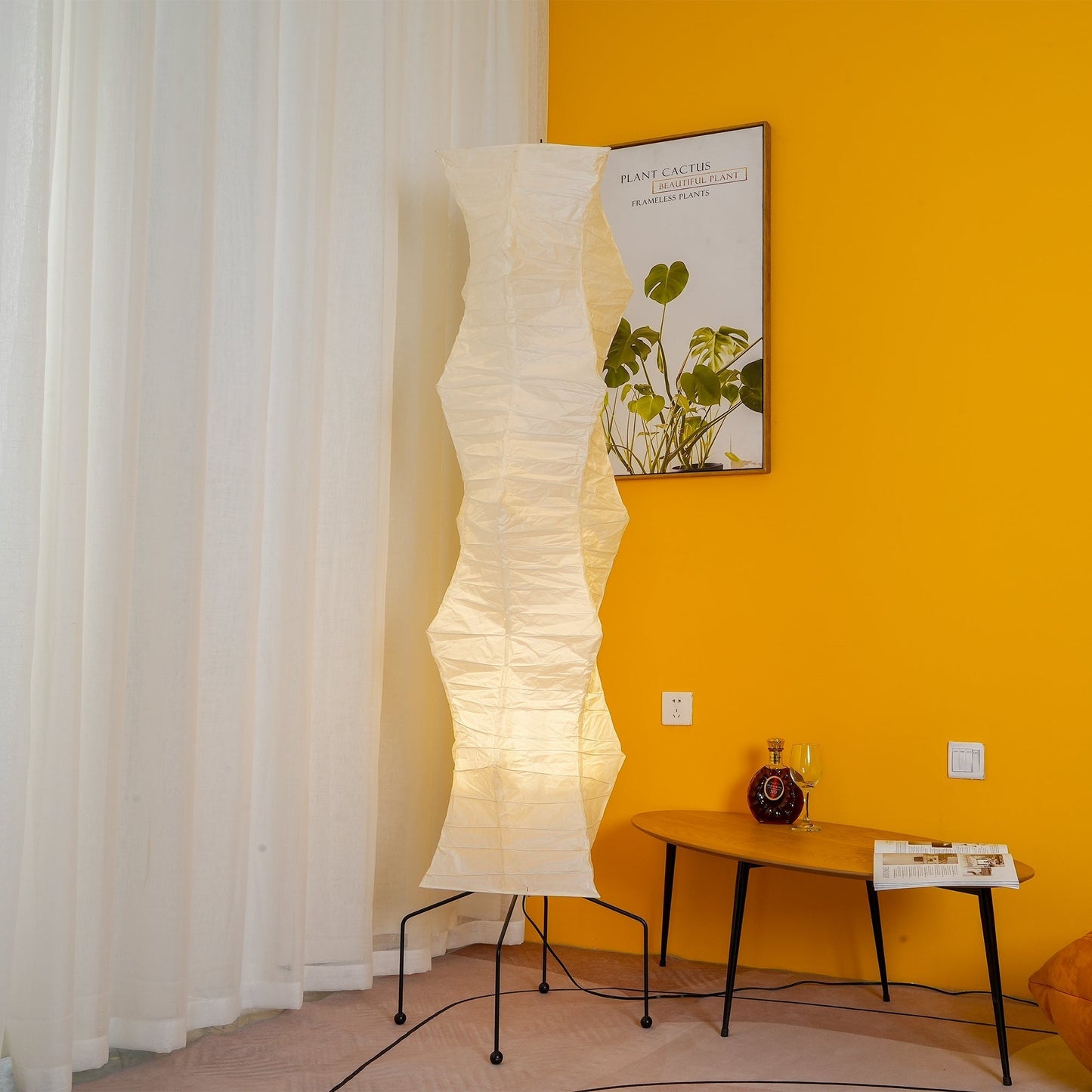 Rice Paper Floor Lamp With Tripod Stand