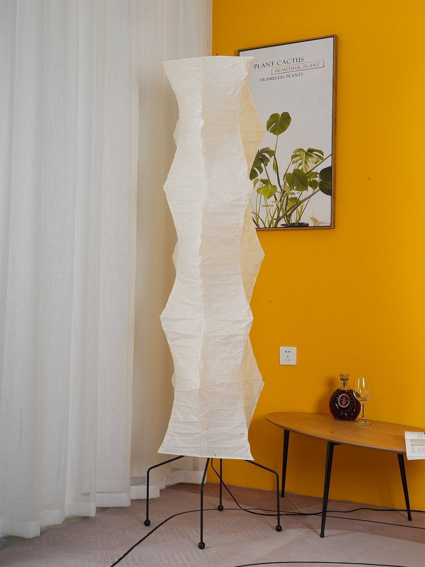 Rice Paper Floor Lamp With Tripod Stand