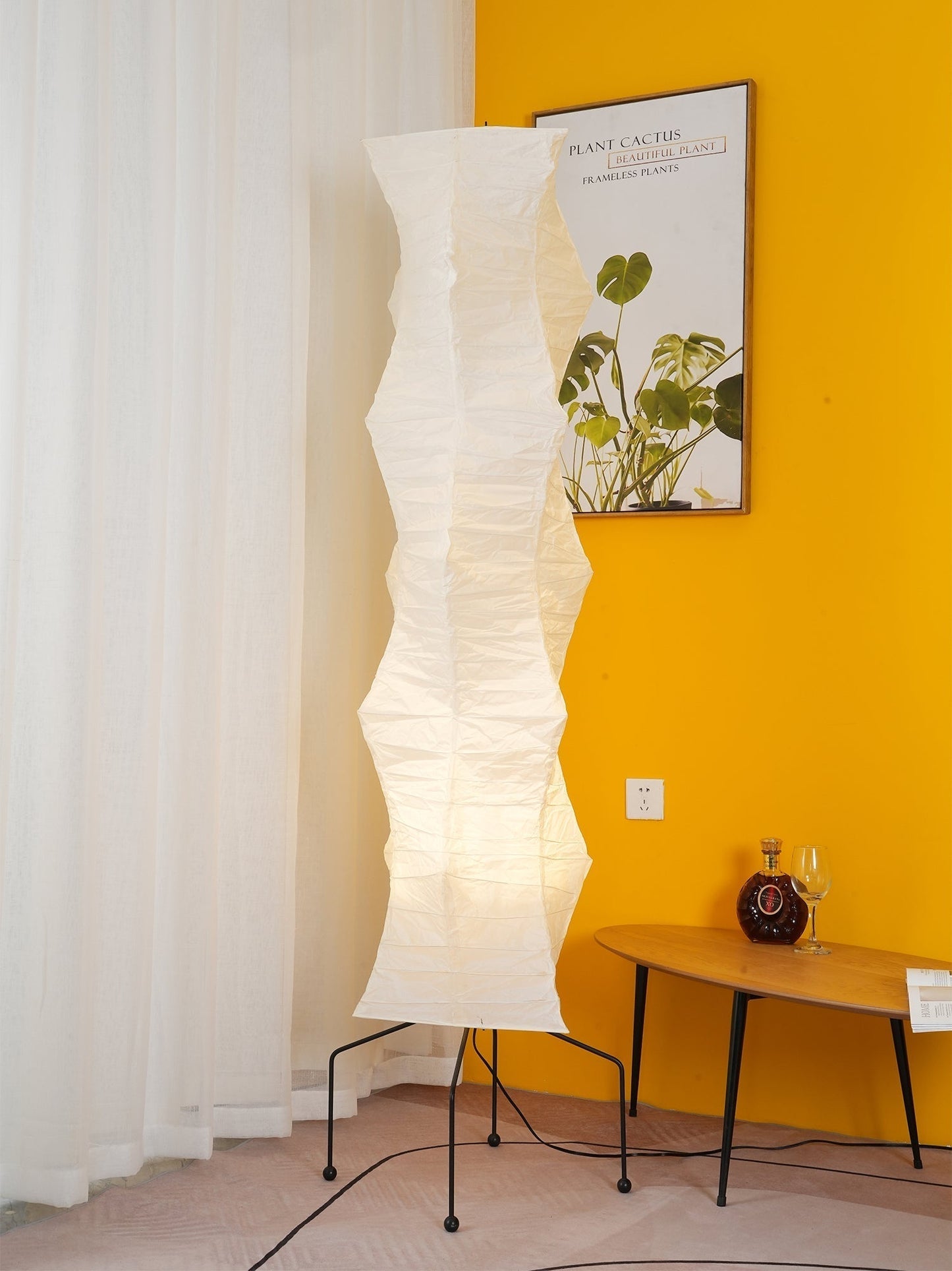 Rice Paper Floor Lamp With Tripod Stand