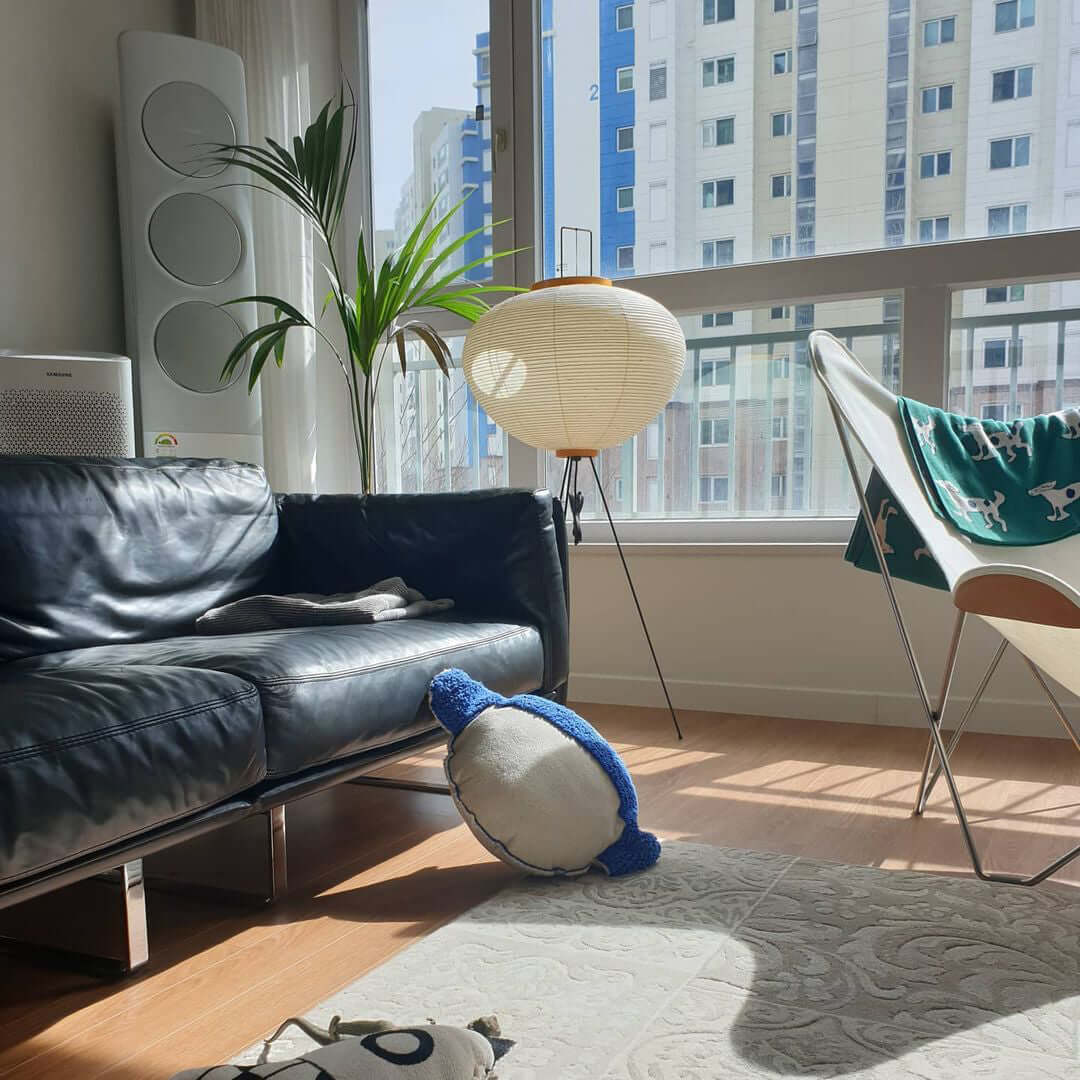 Rice Paper Floor Lamp With Tripod Stand
