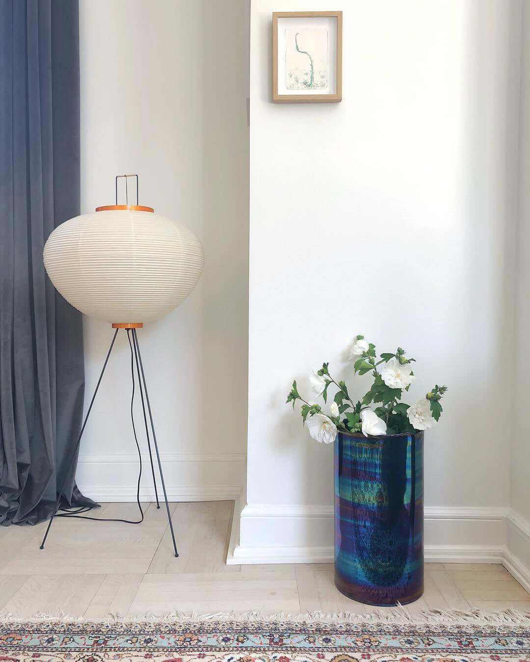 Rice Paper Floor Lamp With Tripod Stand