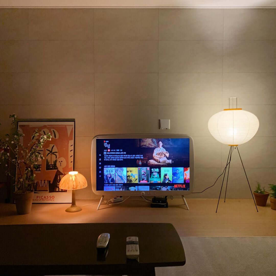 Rice Paper Floor Lamp With Tripod Stand