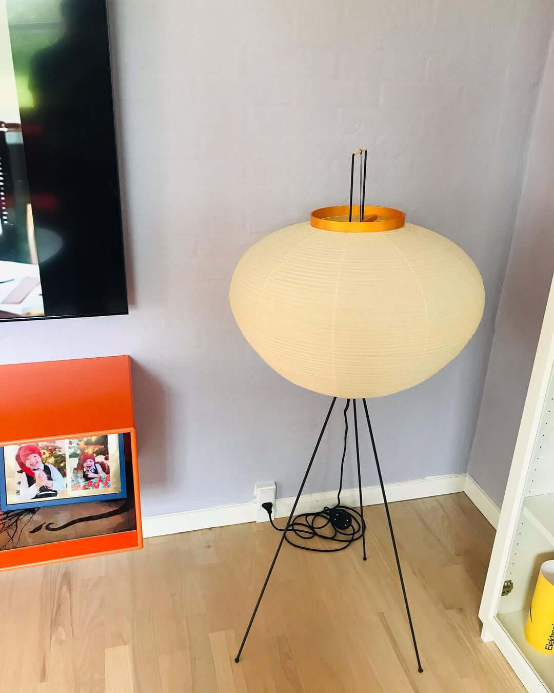 Rice Paper Floor Lamp With Tripod Stand