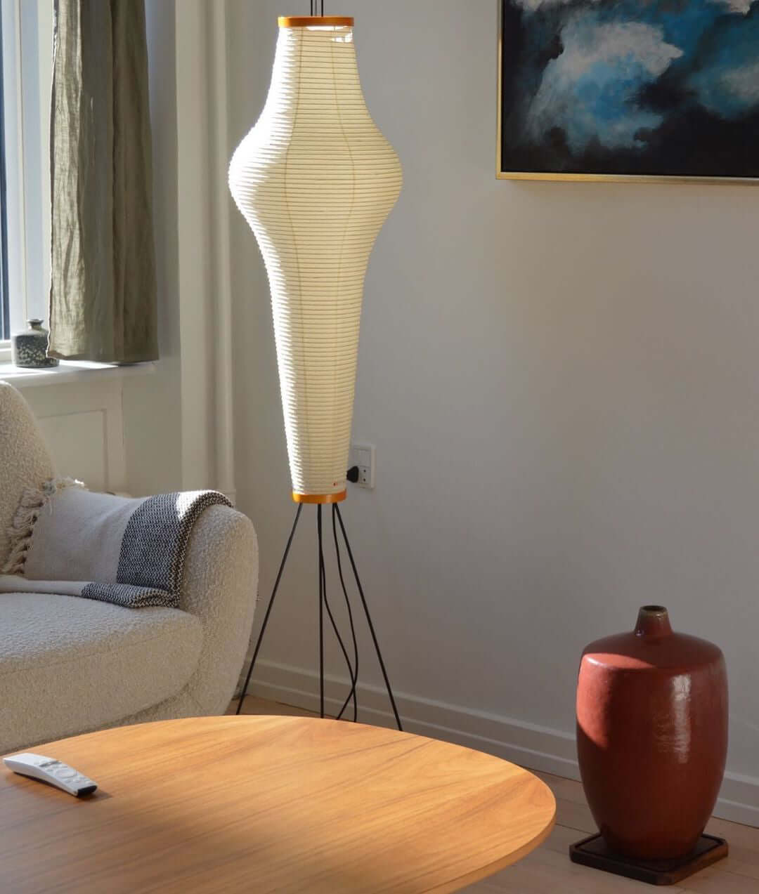 Rice Paper Floor Lamp With Tripod Stand
