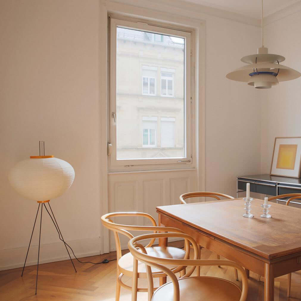 Rice Paper Floor Lamp With Tripod Stand