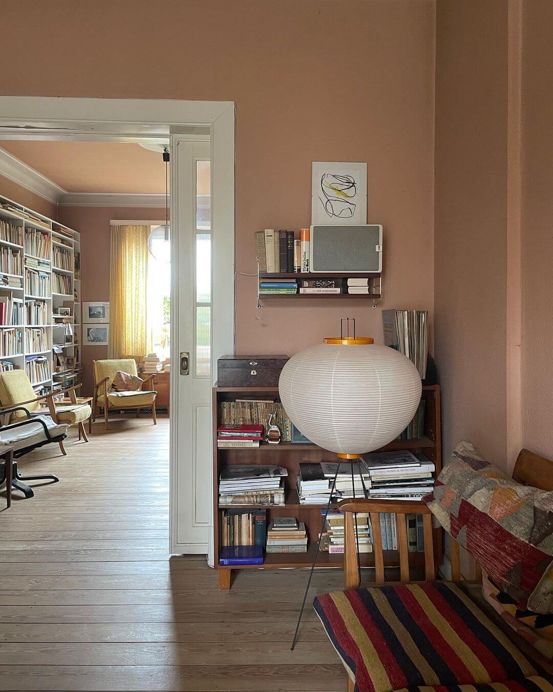 Rice Paper Floor Lamp With Tripod Stand