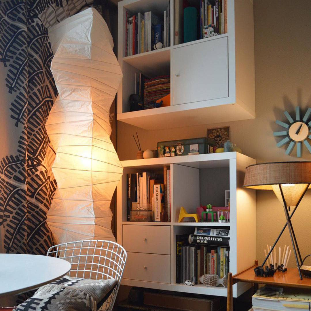 Rice Paper Floor Lamp With Tripod Stand
