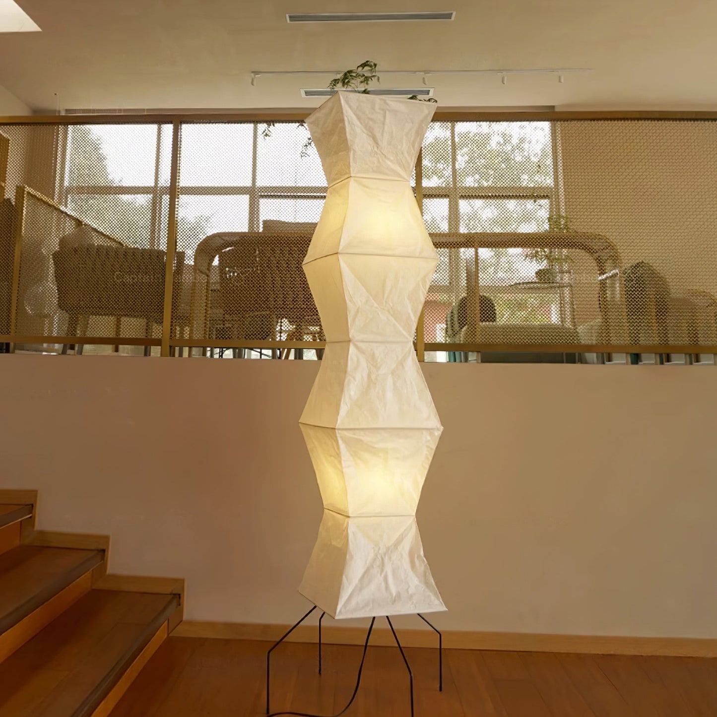 Rice Paper Floor Lamp With Tripod Stand