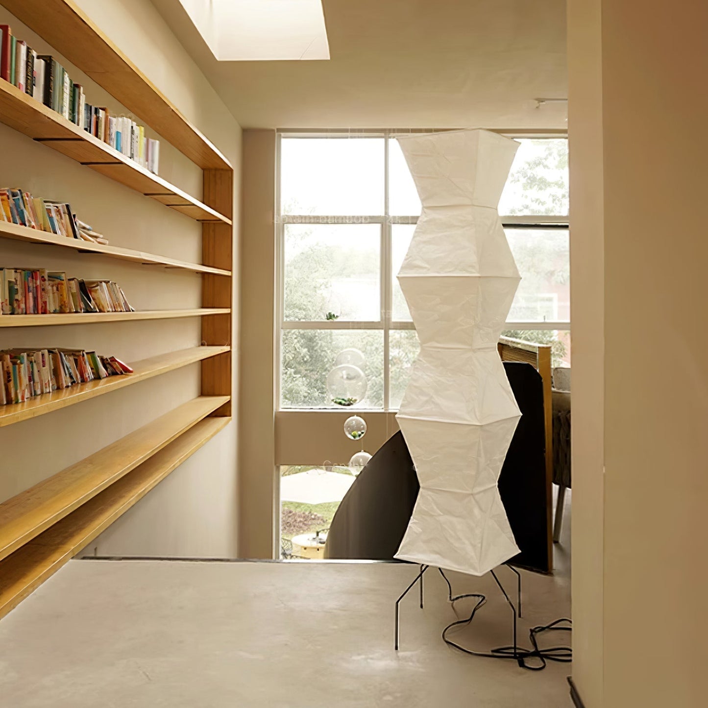 Rice Paper Floor Lamp With Tripod Stand