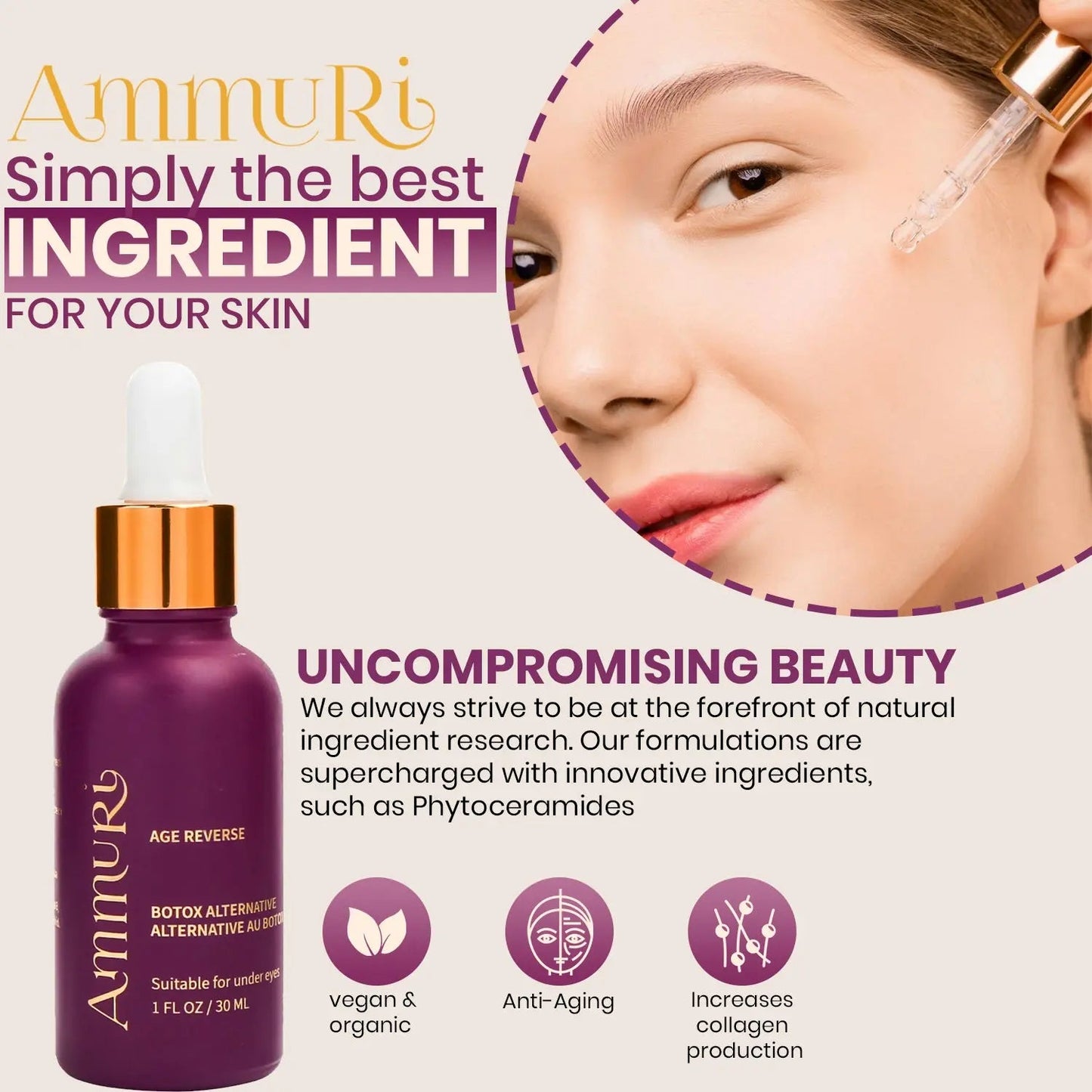 Age Reverse Peptide Serum with Argireline – 30ml