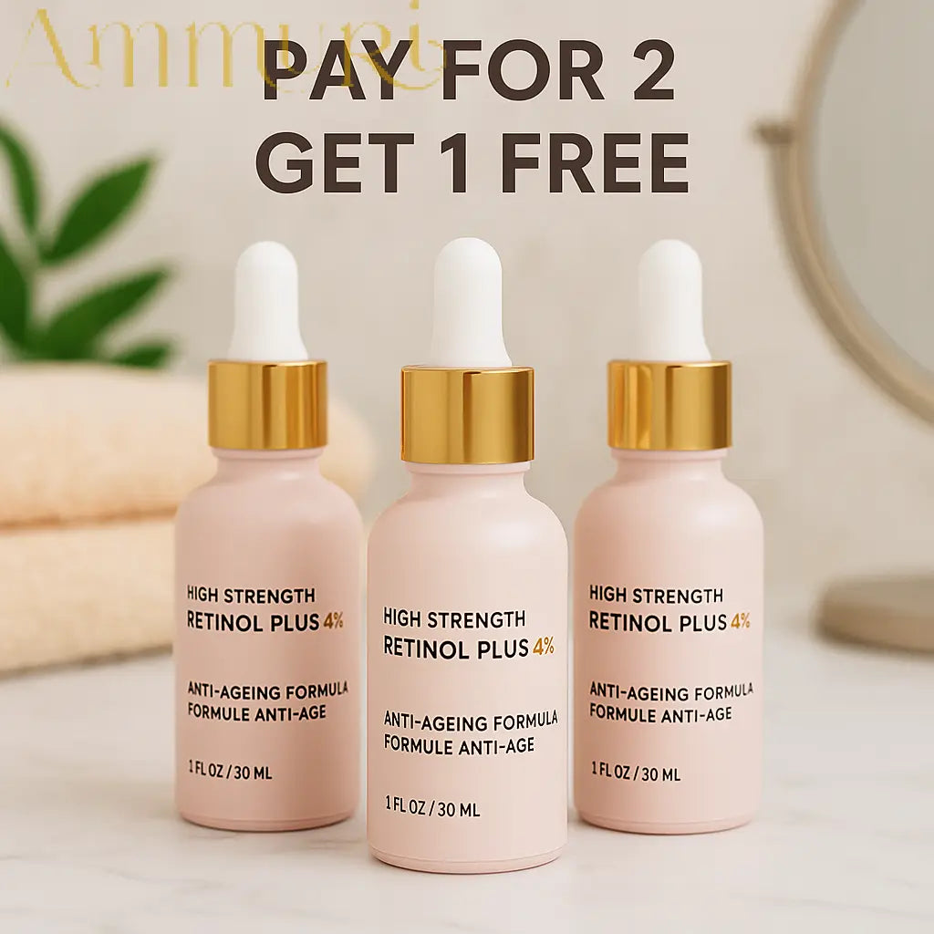 Ammuri High Strength Retinol Serum 4% Anti-Aging - Pack of 3 x 30ml