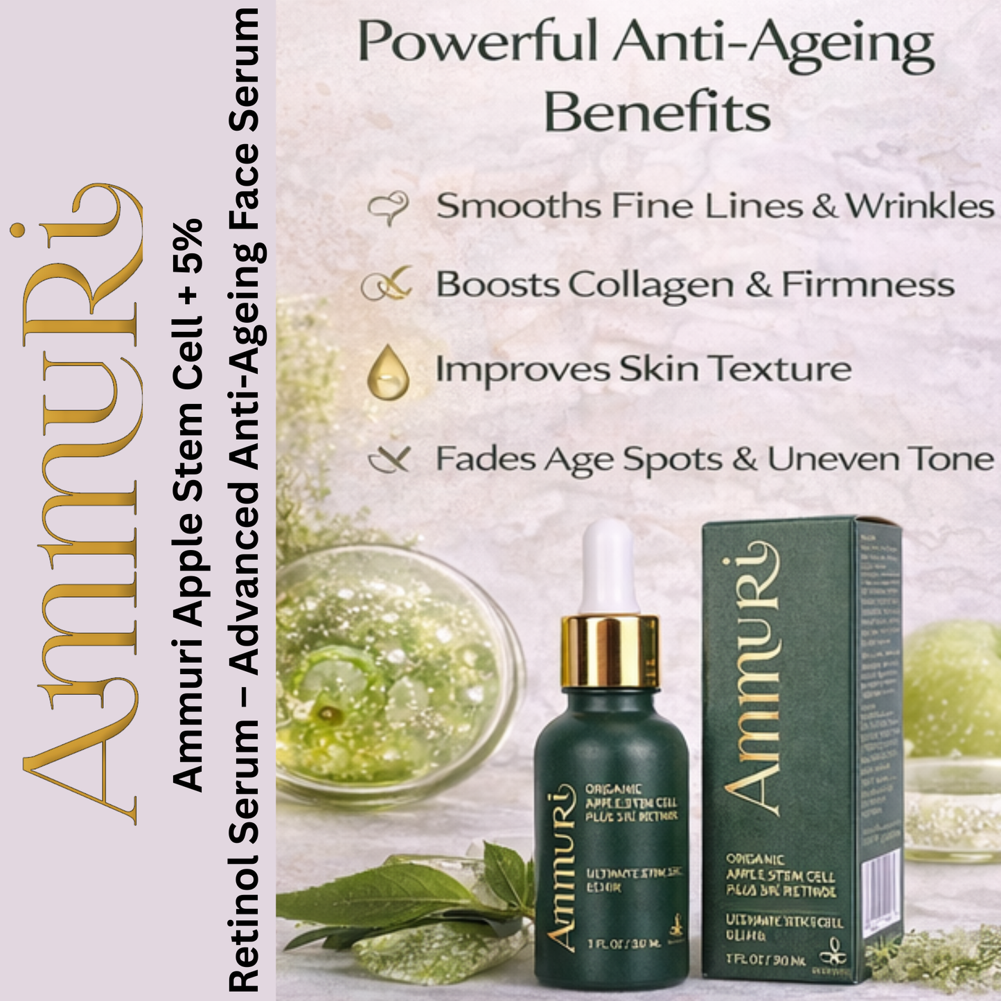 Apple Stem Cell Retinol 5 Serum – Anti-Ageing & Skin Renewal 30ml