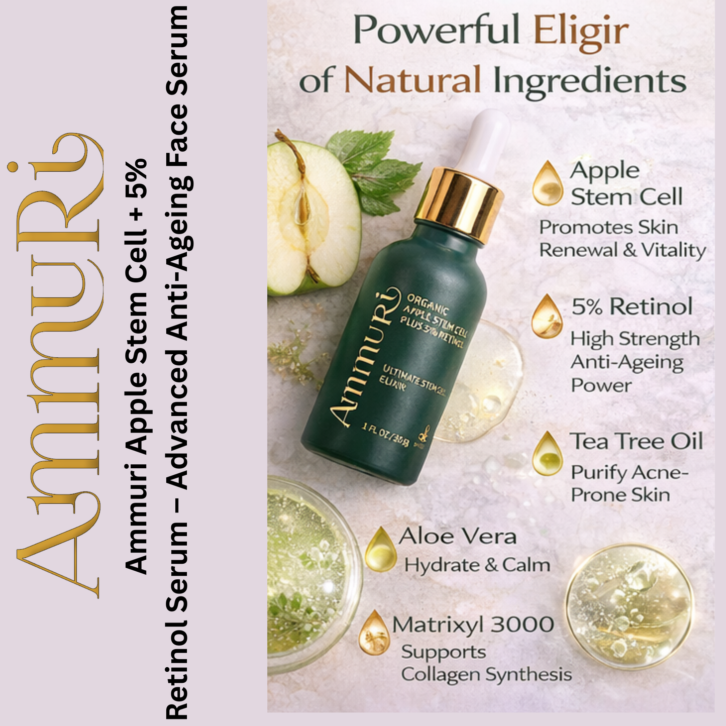 Apple Stem Cell Retinol 5 Serum – Anti-Ageing & Skin Renewal 30ml