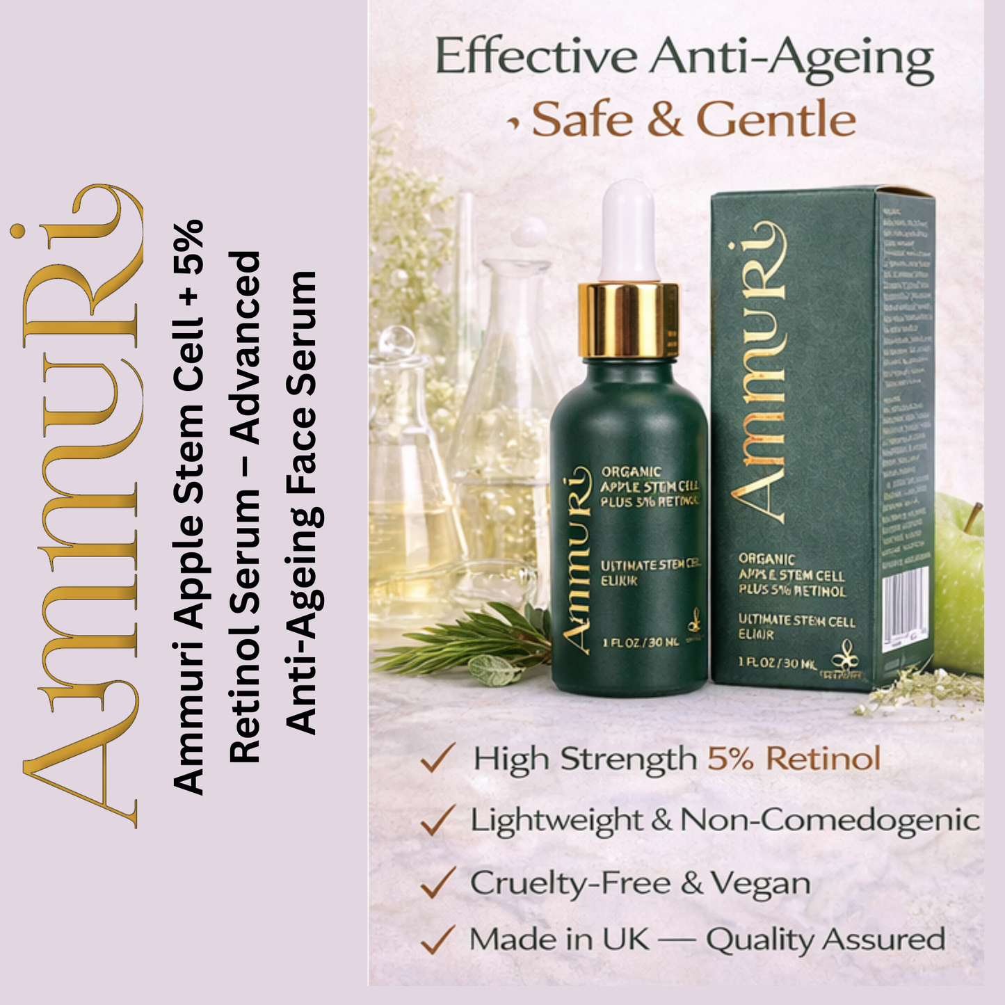 Apple Stem Cell Retinol 5 Serum – Anti-Ageing & Skin Renewal 30ml