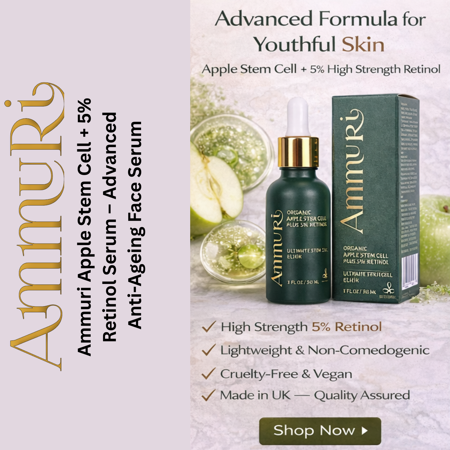 Apple Stem Cell Retinol 5 Serum – Anti-Ageing & Skin Renewal 30ml