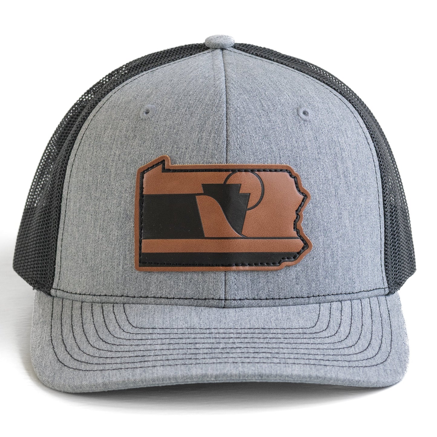 The Anthracite XL: Pennsylvania Hat | XL Snapback Trucker Leather Patch Hat
