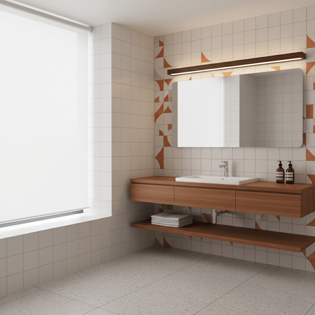 Minimalist Linear Wood Wall Light With Soft Downlight