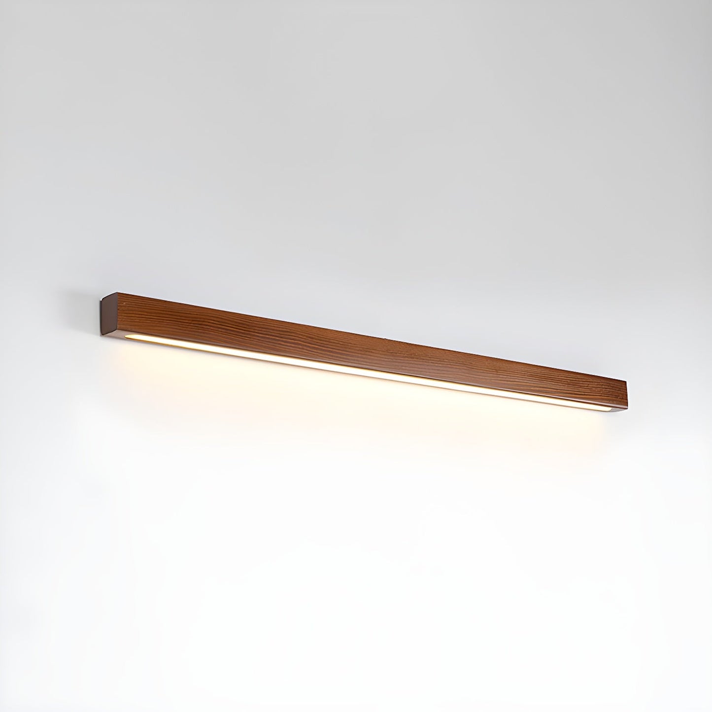 Minimalist Linear Wood Wall Light With Soft Downlight