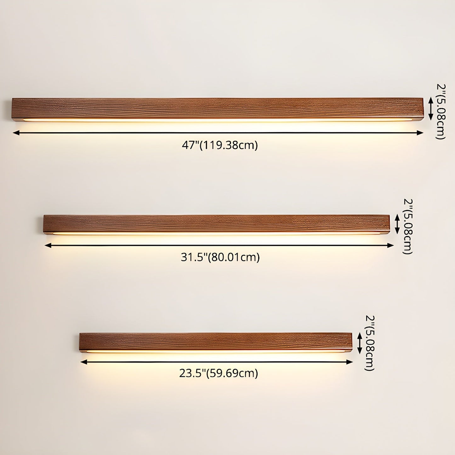 Minimalist Linear Wood Wall Light With Soft Downlight