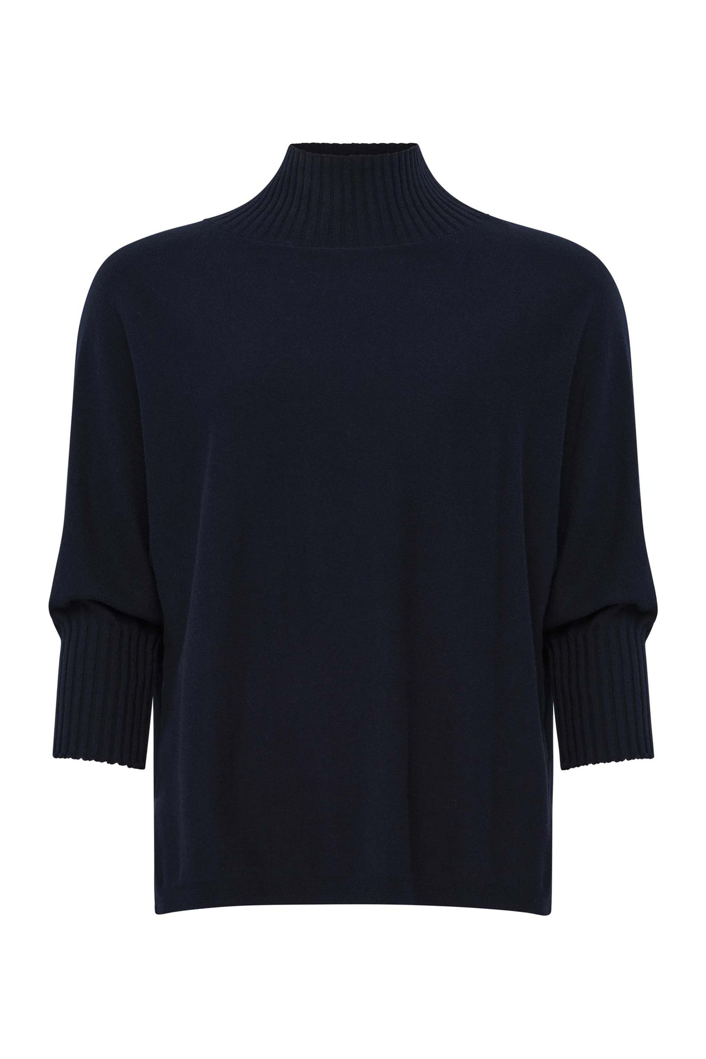 Ash Ribbed Mock Neck Sweater