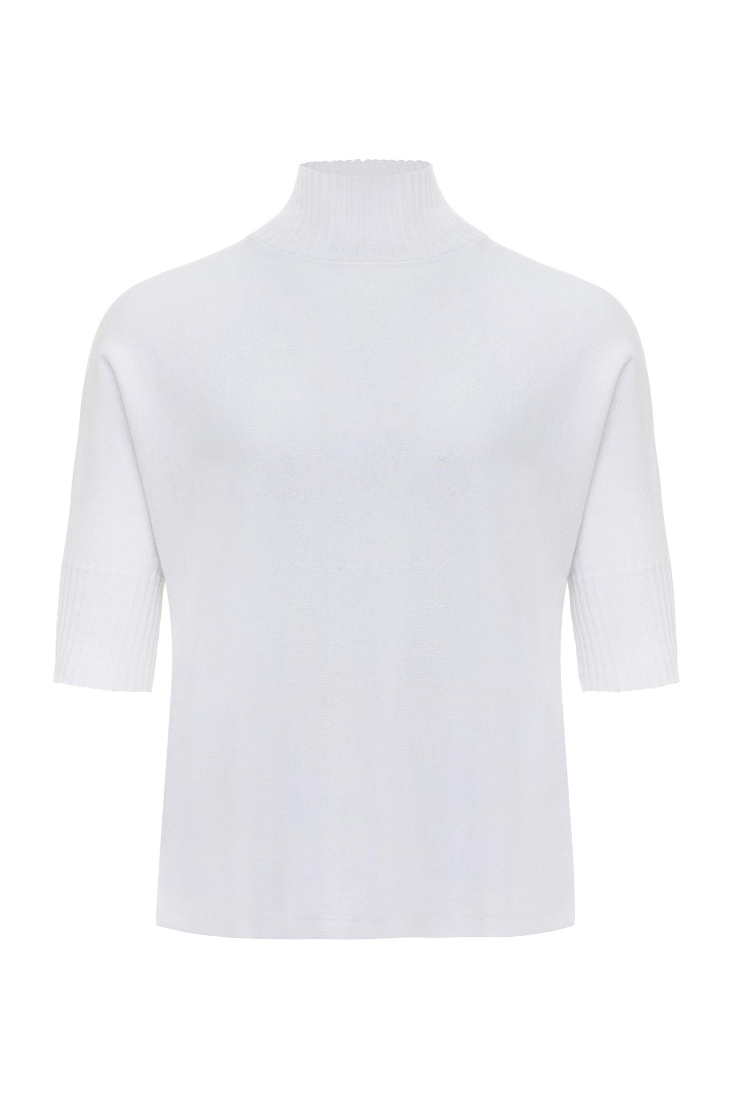 Ash Ribbed Mock Neck Sweater